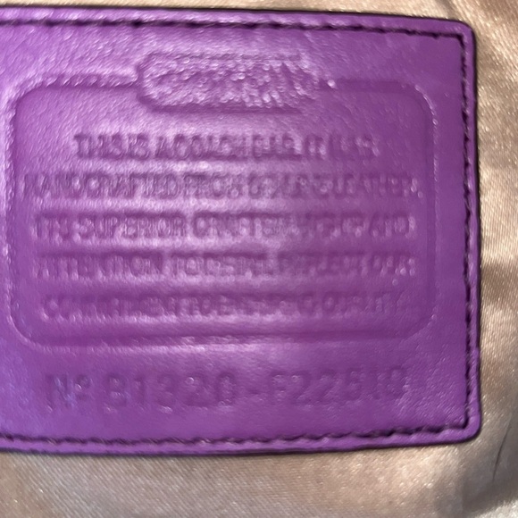 Coach Kristin satchel shoulder/Crossbody bag color block Pearl Violet/ purple - Picture 16 of 17